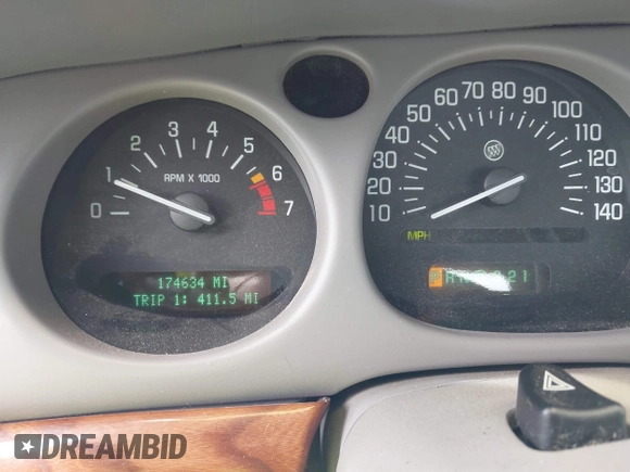 2001 Buick LeSabre Custom with VIN 1G4HP54K31U219290, listed as a IAAI auction lot 42183843 with 174,634 mi miles and . Bid and sale history available at carsss.com. Image 7.