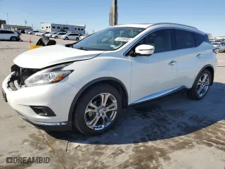 2017 Nissan Murano SL with VIN 5N1AZ2MH1HN153177, listed as a Copart auction lot 42220095 with 57,594 mi miles and Salvage Title. Bid and sale history available at carsss.com. Image 1.