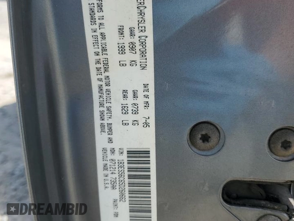 2005 Dodge Neon SXT with VIN 1B3ES56C65D260662, listed as a Copart auction lot 49780575 with 184,036 mi miles and Salvage Title. Bid and sale history available at DreamBid. Image 14.