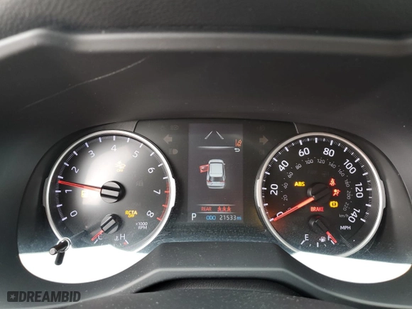 2022 Toyota RAV4 XLE Premium with VIN 2T3C1RFV5NW217919, listed as a Copart auction lot 47832115 with 21,533 mi miles and Salvage Title. Bid and sale history available at carsss.com. Image 9.