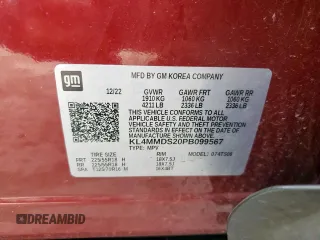 2023 Buick Encore GX Select с VIN KL4MMDS20PB099567, выставлен на аукционе Copart как лот 58995325 с пробегом 38 423 миль миль и Списание • Salvage title. История ставок и продаж доступна на DreamBid. Изображение 12.