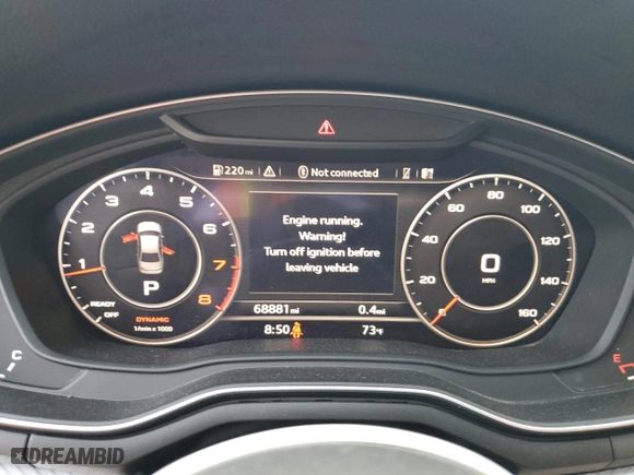 2017 Audi A4 Premium Plus with VIN WAUENAF44HN039726, listed as a Copart auction lot 64388354 with 68,881 mi miles and Salvage Title. Bid and sale history available at carsss.com. Image 9.