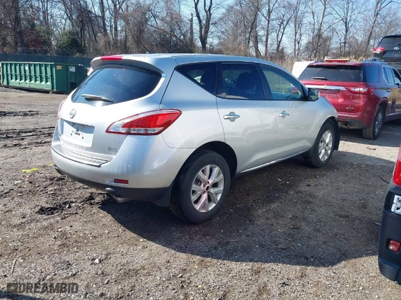2014 Nissan Murano S with VIN JN8AZ1MW9EW514887, listed as a IAAI auction lot 41530878 with 121,741 mi miles. Bid and sale history available at carsss.com. Image 4.