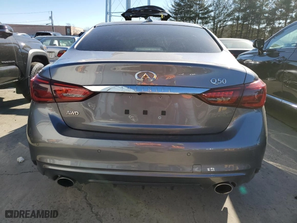 2020 Infiniti Q50 3.0t LUXE with VIN JN1EV7AR7LM253927, listed as a Copart auction lot 82897484 with 43,373 mi miles and Salvage Title. Bid and sale history available at carsss.com. Image 6.