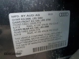 2023 Audi Q5 Sportback S line Premium Plus with VIN WA15AAFY6P2029033, listed as a Copart auction lot 85507094 with 24,289 mi miles and Salvage title. Bid and sale history available at DreamBid. Image 13.