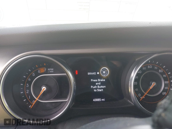2020 Jeep Wrangler Unlimited Willys with VIN 1C4HJXDN5LW327476, listed as a IAAI auction lot 42128406 with 43,885 mi miles and . Bid and sale history available at DreamBid. Image 7.