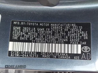 2015 Toyota Corolla L with VIN 2T1BURHE1FC381115, listed as a IAAI auction lot 42088980 with 203,493 mi miles and . Bid and sale history available at DreamBid. Image 9.