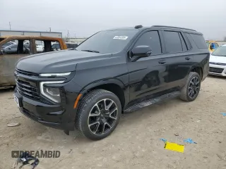 2025 Chevrolet Tahoe z VIN 1GNS5RRL4SR118974, wystawiony jako Copart lot #43064305 z przebiegiem 677 mil mil oraz Szkoda całkowita • Salvage title. Historia ofert i sprzedaży dostępna na DreamBid. Obrazek 1.