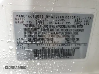 2013 Nissan Sentra S with VIN 3N1AB7APXDL709856, listed as a Copart auction lot 48317025 with 172,603 mi miles and Salvage Title. Bid and sale history available at DreamBid. Image 12.