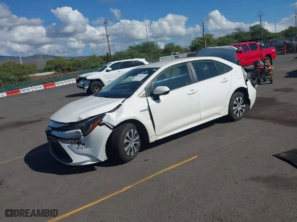 2020 Toyota Corolla Hybrid LE with VIN JTDEBRBE7LJ009256, listed as a IAAI auction lot 41210201 with 35,534 mi miles. Bid and sale history available at carsss.com. Image 2.