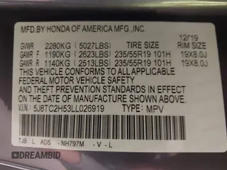2020 Acura RDX Technology with VIN 5J8TC2H53LL026919, listed as a IAAI auction lot 42142911 with 37,492 mi miles and . Bid and sale history available at DreamBid. Image 9.