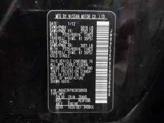 2012 Nissan Quest SL with VIN JN8AE2KP8C9038608, listed as a IAAI auction lot 41816741 with 124,153 mi miles. Bid and sale history available at carsss.com. Image 9.