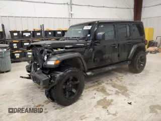 2022 Jeep Wrangler Unlimited Sport with VIN 1C4HJXDG4NW206622, listed as a Copart auction lot 87664525 with 62,240 mi miles and Salvage Title. Bid and sale history available at DreamBid. Image 1.