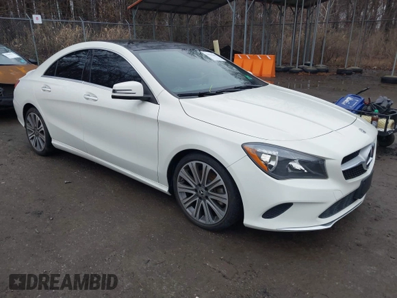 2018 Mercedes-Benz CLA 250 with VIN WDDSJ4GB9JN595199, listed as a IAAI auction lot 41532648 with 58,581 mi miles and . Bid and sale history available at DreamBid. Image 1.
