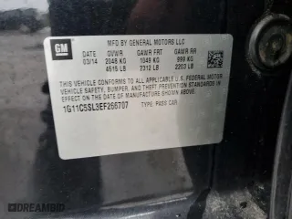 2014 Chevrolet Malibu LT with VIN 1G11C5SL3EF266707, listed as a Copart auction lot 44886565 with 179,143 mi miles and Salvage Title. Bid and sale history available at carsss.com. Image 13.