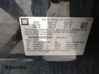 2016 Chevrolet Suburban LT z VIN 1GNSKHKC8GR223442, wystawiony jako IAAI lot #42166983 z przebiegiem 204 827 mil mil oraz . Historia ofert i sprzedaży dostępna na DreamBid. Obrazek 9.