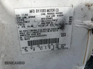 2005 Ford F-250 XL with VIN 1FTSW20P95EB35293, listed as a Copart auction lot 45791085 with 260,964 mi miles and Clean Title. Bid and sale history available at DreamBid. Image 13.