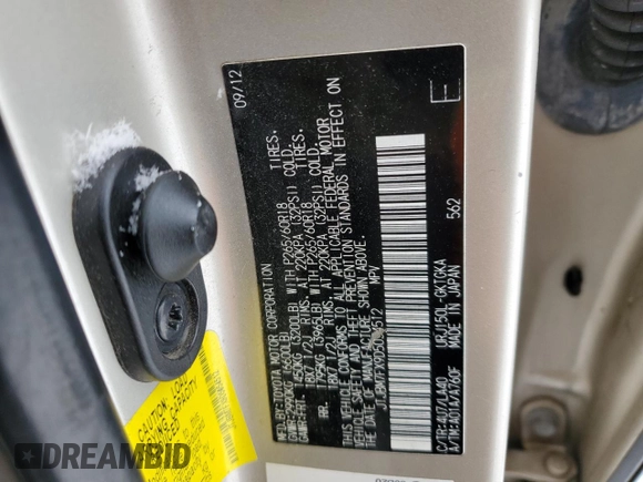 2013 Lexus GX 460 with VIN JTJBM7FX9D5054512, listed as a Copart auction lot 45864295 with 151,040 mi miles and Salvage Title. Bid and sale history available at DreamBid. Image 14.