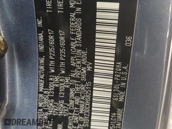 2017 Toyota Sienna XLE Auto Access Seat with VIN 5TDYZ3DCXHS825115, listed as a Copart auction lot 70457474 with Not provided miles and Salvage title. Bid and sale history available at DreamBid. Image 13.