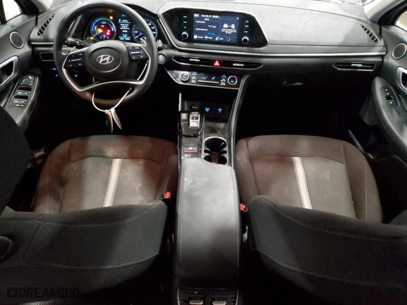 2021 Hyundai Sonata Hybrid Blue with VIN KMHL24JJXMA018121, listed as a Copart auction lot 44162525 with 48,288 mi miles and Salvage Title. Bid and sale history available at carsss.com. Image 8.