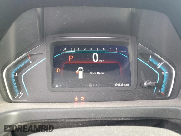 2019 Honda Odyssey EX-L with VIN 5FNRL6H75KB042882, listed as a Copart auction lot 49589845 with 90,835 mi miles and Salvage Title. Bid and sale history available at DreamBid. Image 9.
