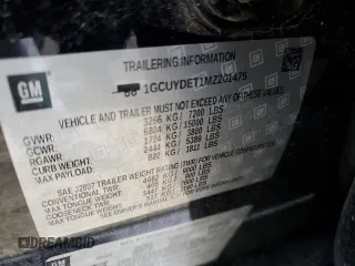 2021 Chevrolet Silverado 1500 LT z VIN 1GCUYDET1MZ201475, wystawiony jako Copart lot #44778935 z przebiegiem 55 109 mil mil oraz Szkoda całkowita • Salvage title. Historia ofert i sprzedaży dostępna na DreamBid. Obrazek 12.