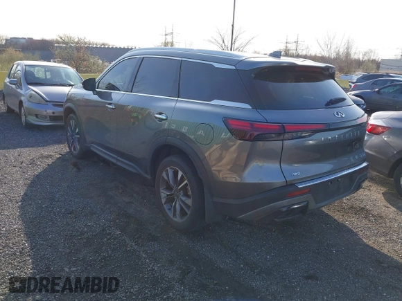 2023 Infiniti QX60 Luxe with VIN 5N1DL1FS1PC365122, listed as a IAAI auction lot 41921269 with 20,283 mi miles and . Bid and sale history available at DreamBid. Image 3.