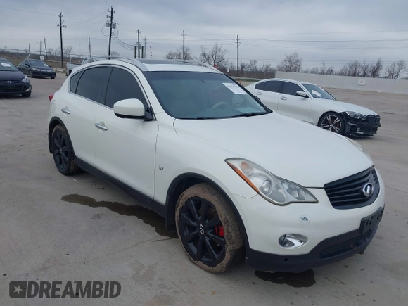 2014 Infiniti QX50 Journey with VIN JN1BJ0HP7EM210606, listed as a IAAI auction lot 41570750 with 1 mi miles. Bid and sale history available at carsss.com. Image 1.