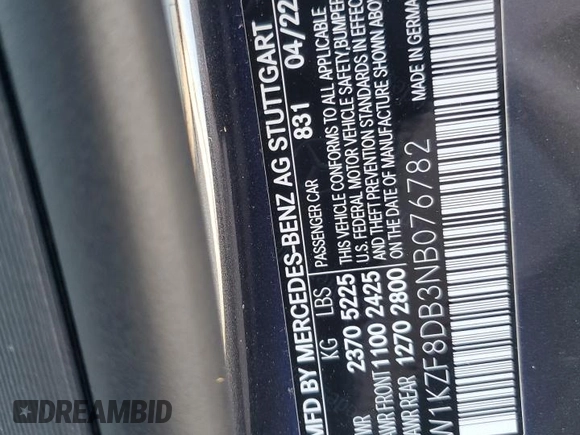 2022 Mercedes-Benz E-Class E 350 with VIN W1KZF8DB3NB076782, listed as a Copart auction lot 48971025 with 16,199 mi miles and Clean Title. Bid and sale history available at carsss.com. Image 13.