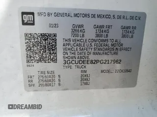 2023 Chevrolet Silverado 1500 RST with VIN 3GCUDEE82PG217962, listed as a Copart auction lot 63580544 with 11,808 mi miles and Salvage Title. Bid and sale history available at carsss.com. Image 12.