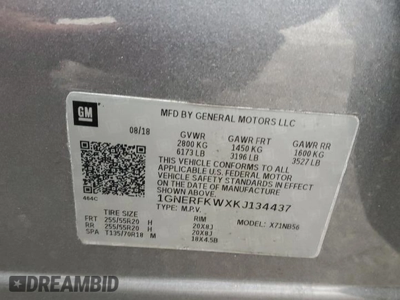2019 Chevrolet Traverse LS with VIN 1GNERFKWXKJ134437, listed as a Copart auction lot 49098335 with 68,667 mi miles and Salvage Title. Bid and sale history available at carsss.com. Image 15.