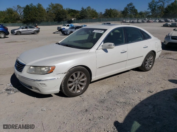 2009 Hyundai Azera Limited with VIN KMHFC46F99A345017, listed as a Copart auction lot 75139104 with 256,350 mi miles and Salvage Title. Bid and sale history available at carsss.com. Image 1.