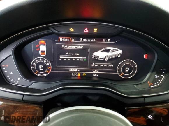 2018 Audi A5 Sportback Premium Plus with VIN WAUENCF57JA010688, listed as a Copart auction lot 49540794 with 66,981 mi miles. Bid and sale history available at carsss.com. Image 9.