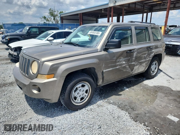 2008 Jeep Patriot Sport with VIN 1J8FT28078D722144, listed as a Copart auction lot 58493765 with 176,133 mi miles and Salvage title. Bid and sale history available at DreamBid. Image 1.