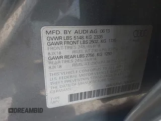 2014 Audi allroad Premium Plus with VIN WA1UFAFL7EA006011, listed as a IAAI auction lot 41494881 with 70,461 mi miles. Bid and sale history available at carsss.com. Image 9.