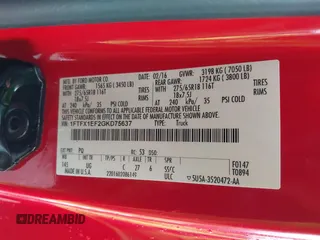2016 Ford F-150 XLT с VIN 1FTFX1EF2GKD75637, выставлен на аукционе IAAI как лот 38546893 с пробегом Не указан миль и . История ставок и продаж доступна на DreamBid. Изображение 9.