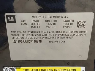 2013 Chevrolet Malibu ECO with VIN 1G11F5RR3DF116970, listed as a IAAI auction lot 41514066 with 134,849 mi miles. Bid and sale history available at carsss.com. Image 9.