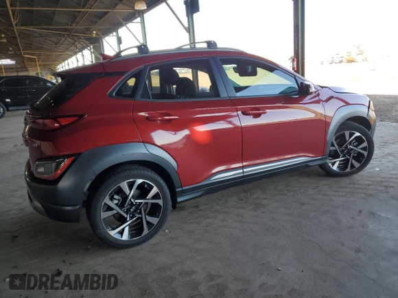 2022 Hyundai Kona Limited with VIN KM8K53A35NU801328, listed as a Copart auction lot 80378344 with 18,600 mi miles and Salvage Title. Bid and sale history available at carsss.com. Image 3.
