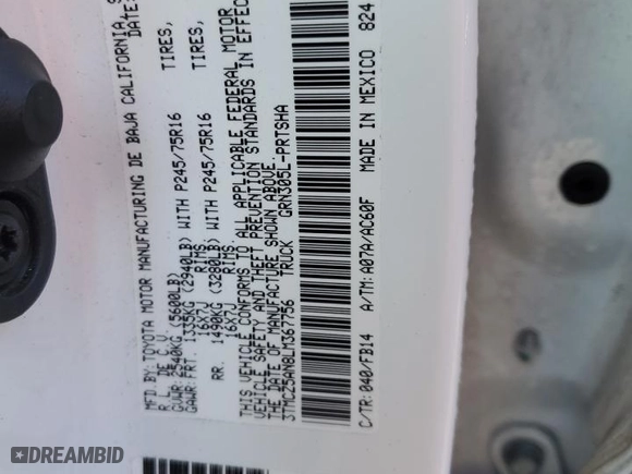 2020 Toyota Tacoma 4WD SR5 with VIN 3TMCZ5AN8LM367756, listed as a Copart auction lot 42296655 with 49,868 mi miles and Salvage Title. Bid and sale history available at carsss.com. Image 12.