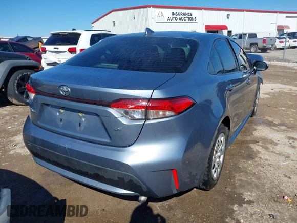 2020 Toyota Corolla LE with VIN JTDEPRAE7LJ106069, listed as a IAAI auction lot 41657178 with 116,008 mi miles. Bid and sale history available at carsss.com. Image 4.