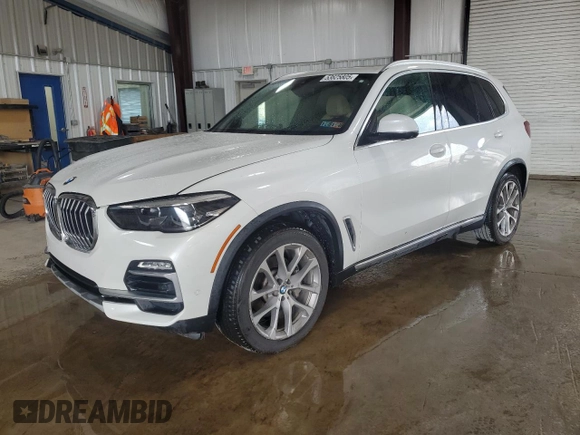 2021 BMW X5 xDrive40i with VIN 5UXCR6C08M9F47053, listed as a Copart auction lot 53625805 with 58,555 mi miles and Salvage Title. Bid and sale history available at carsss.com. Image 1.