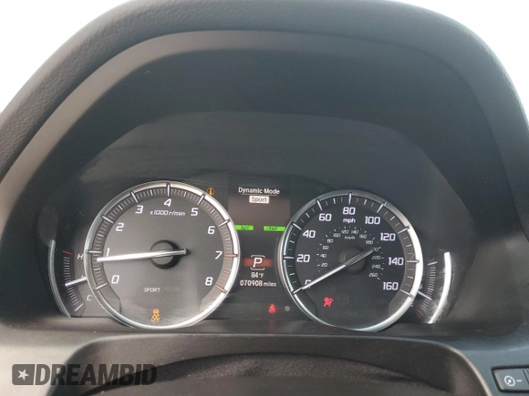 2020 Acura TLX w/Technology Pkg with VIN 19UUB1F5XLA012726, listed as a Copart auction lot 48058395 with 70,908 mi miles and Non Repairable. Bid and sale history available at carsss.com. Image 9.