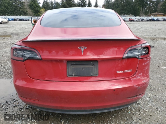 2022 Tesla Model 3 Performance with VIN 5YJ3E1EC6NF244817, listed as a Copart auction lot 51681565 with Not Provided miles and Salvage Title. Bid and sale history available at DreamBid. Image 6.