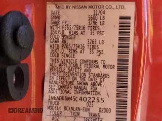 2005 Nissan Frontier LE with VIN 1N6AD06W45C402255, listed as a Copart auction lot 75503734 with 219,934 mi miles and Salvage title. Bid and sale history available at DreamBid. Image 12.