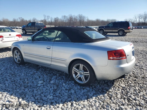 2007 Audi A4 2.0T with VIN WAUAF48H87K016169, listed as a Copart auction lot 48237135 with 61,427 mi miles and Clean Title. Bid and sale history available at carsss.com. Image 2.