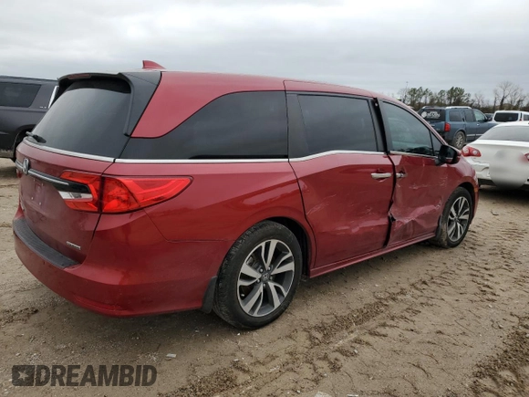 2022 Honda Odyssey Touring with VIN 5FNRL6H84NB025374, listed as a Copart auction lot 44528645 with 47,460 mi miles and Salvage Title. Bid and sale history available at DreamBid. Image 3.