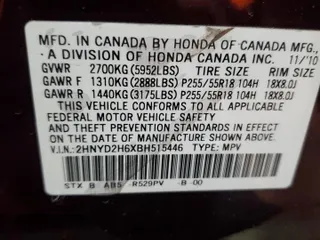 2011 Acura MDX Tech Pkg with VIN 2HNYD2H6XBH515446, listed as a Copart auction lot 52303195 with 167,296 mi miles and Salvage Title. Bid and sale history available at carsss.com. Image 13.