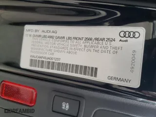 2018 Audi S4 Prestige with VIN WAUC4AF49JA001237, listed as a Copart auction lot 59660642 with 24,674 mi miles. Bid and sale history available at carsss.com. Image 10.
