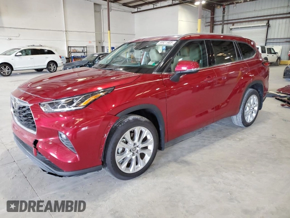 2023 Toyota Highlander L with VIN 5TDKDRAH7PS525652, listed as a Copart auction lot 59927905 with 21,642 mi miles and Salvage title. Bid and sale history available at DreamBid. Image 1.