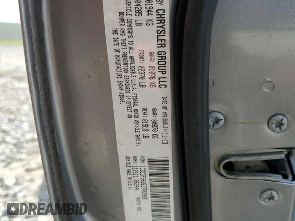 2014 Dodge Dart SXT with VIN 1C3CDFBB3ED702899, listed as a Copart auction lot 50325655 with 166,283 mi miles and Salvage Title. Bid and sale history available at DreamBid. Image 12.